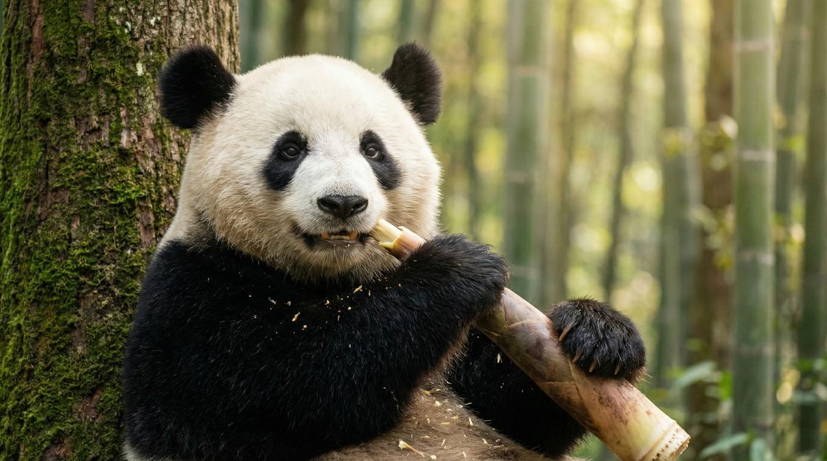 中出熊猫视频 - 国宝竹林午餐视频