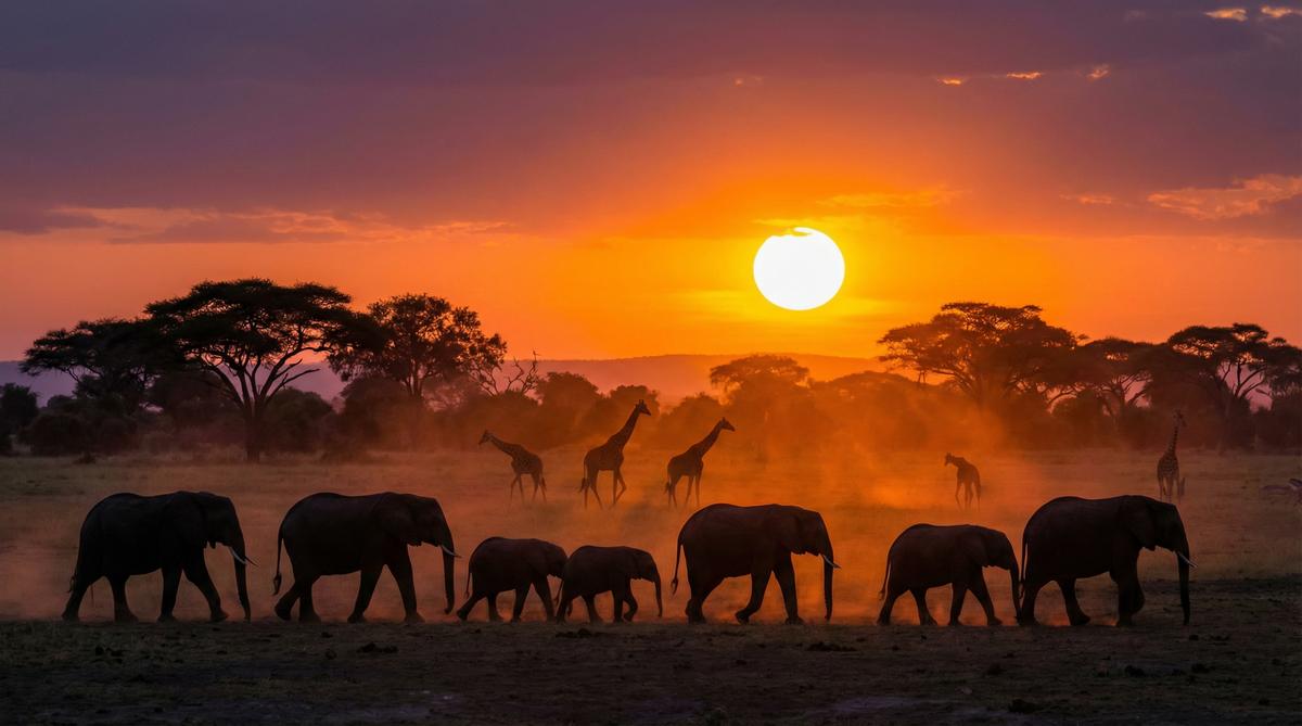 中出非洲野生动物视频 - 象群迁徙